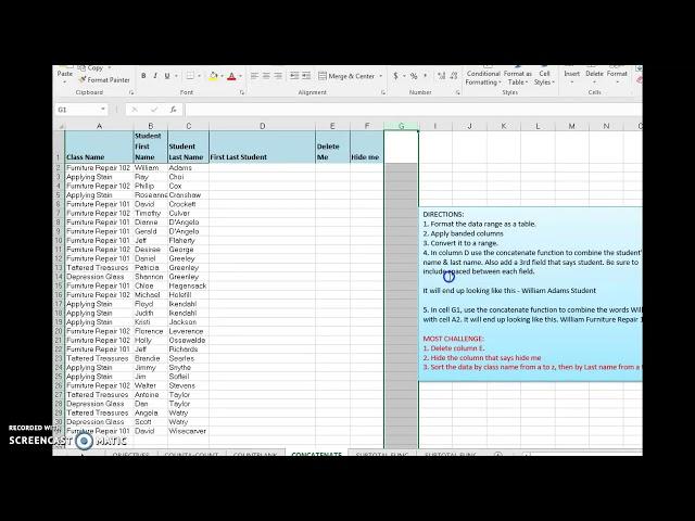 Hide and Unhide in Excel