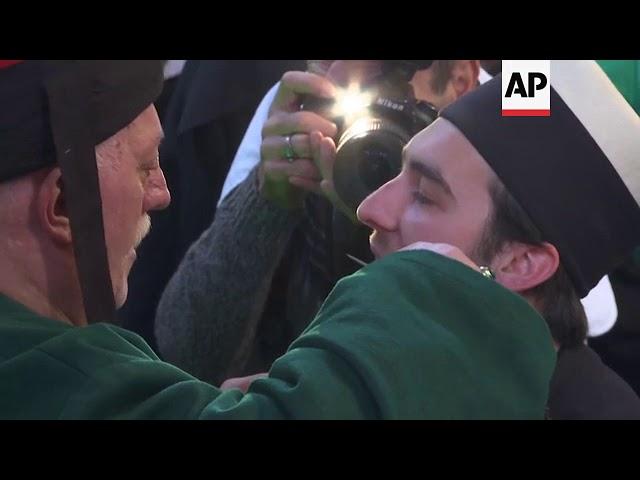 Kosovo's dervish community marks spring with cheek-piercing ceremony