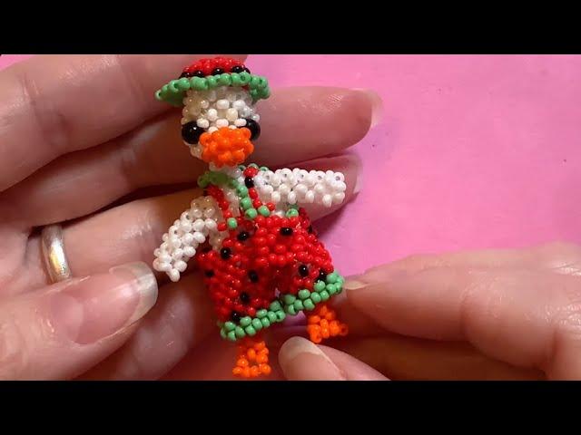 2 ч Садовый гусь мини амигуруми из бисера #beads #amigurumi #beading