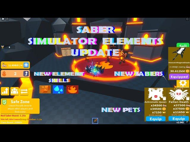 Saber Simulator ELEMENTS UPDATE NEW ISLAND NEW SABERS NEW ELEMENT SKILLS AND MUCH MORE