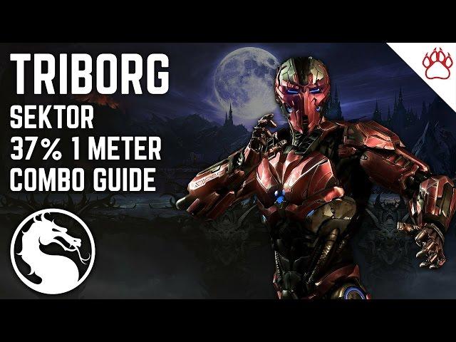 MKX: Triborg (Sektor) Combo Guide - 37% 1 Meter Midscreen Combo