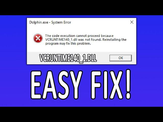 VCRUNTIME140_1.dll Was Not Found EASY FIX (2024) | (Including MSVCP140.dll)