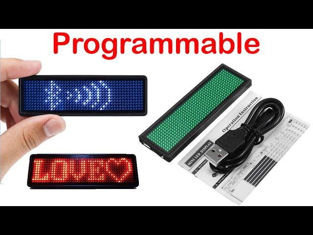 Rechargeable Mini Led Scrolling Name Badge || Programmable Digital Name Plate | Moving Text Display