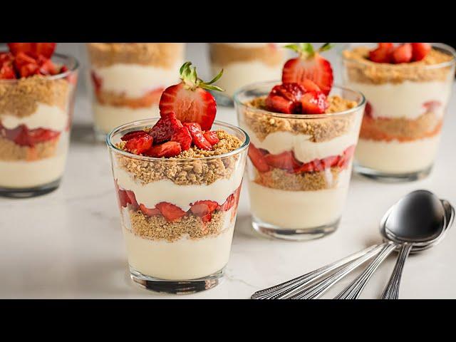 No Bake Strawberry Cheesecake Cups