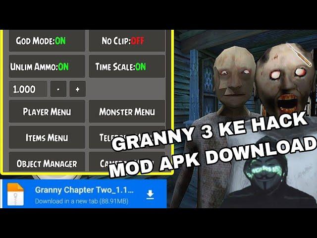 Granny 3 ke hack mod apk download : kaise karen -granny 3 mod menu #7