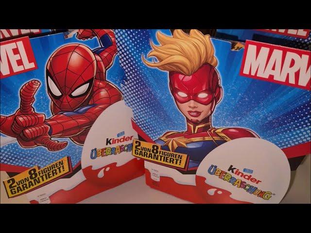 New! 16 Kinder Surprise eggs T4 Marvel - Супергерои распаковка 4 упаковки по 4 киндер - сюрприза