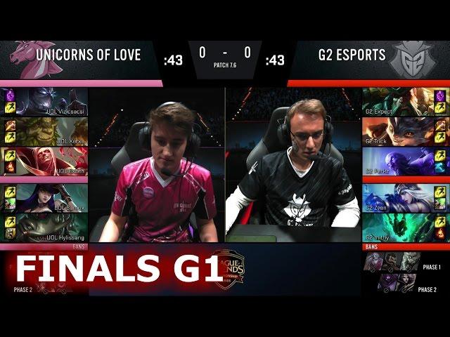 Unicorns of Love vs G2 eSports | Game 1 Grand Finals S7 EU LCS Spring 2017 | UOL vs G2 G1 1080p