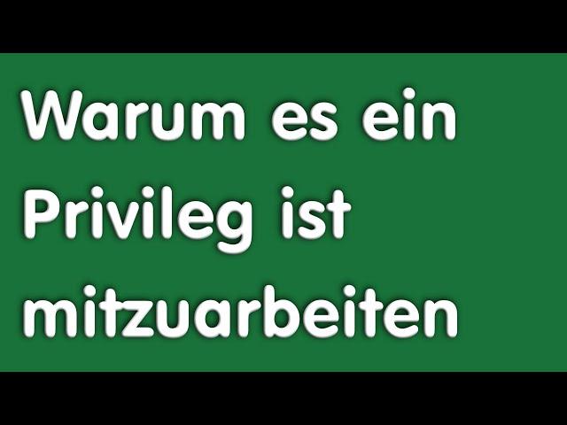 Warum es ein Privileg ist mitzuarbeiten - Predigt über 2. Korinther 3,3-9 von Christian Schwark