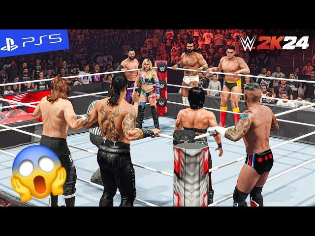 WWE 2K24 - Rhea Damian Punk & Sami vs. Finn Liv Drew & Gunther | PS5" [4K60]