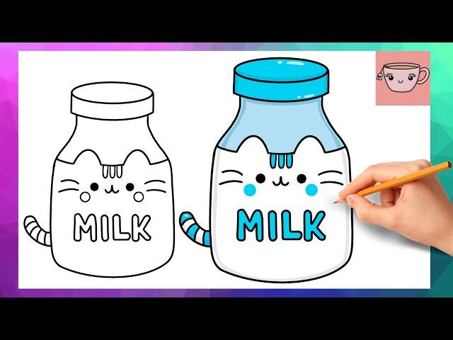 How To Draw Pusheen Cat - Milk | Cute Easy Drawing Tutorial