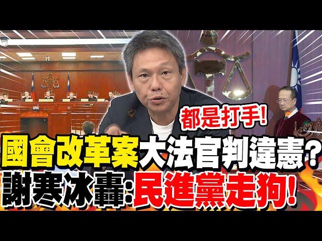 "國會改革案"大法官判違憲?謝寒冰轟:"民進黨走狗"! | 大法官釋憲"藍白戰到底"?謝寒冰嗆賴"中共同路人"?!