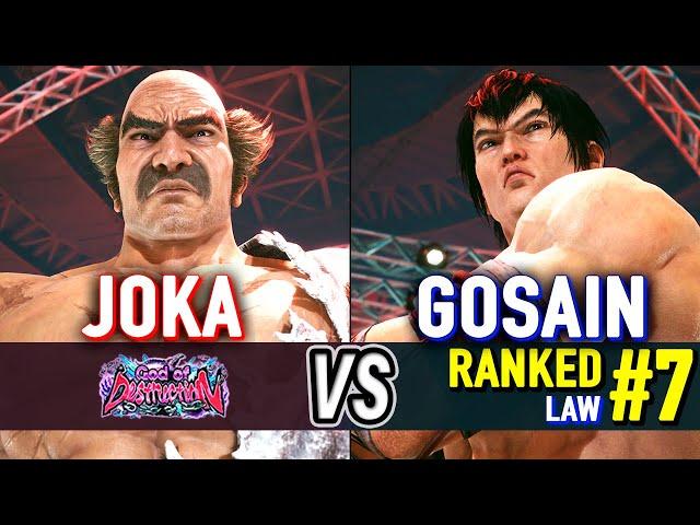 T8  JOKA (Heihachi) vs GOSAIN (#7 Ranked Law)  Tekken 8 Day One Heihachi Mishima