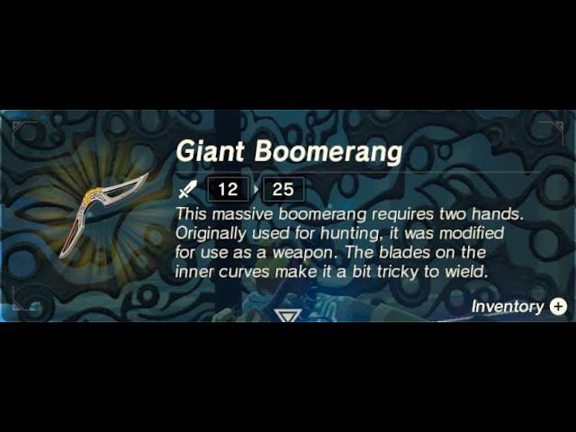 Giant Boomerang | Respawn Location | Zelda BOTW