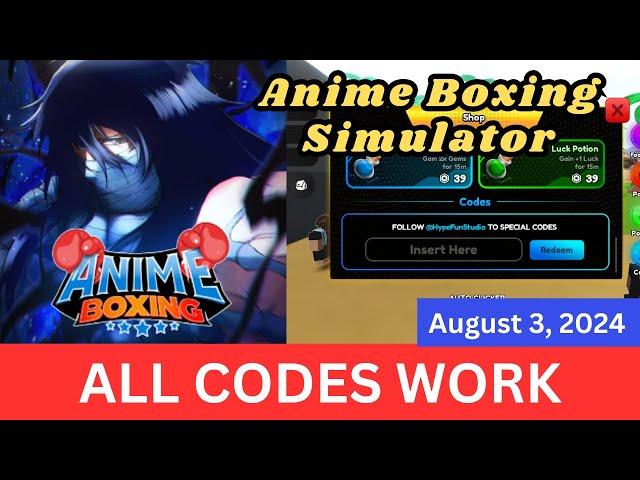 *All CODES WORK* Anime Boxing Simulator ROBLOX, August 3, 2024