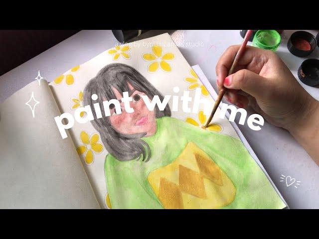 paint with me ep 1 : watercolor girl in green portrait