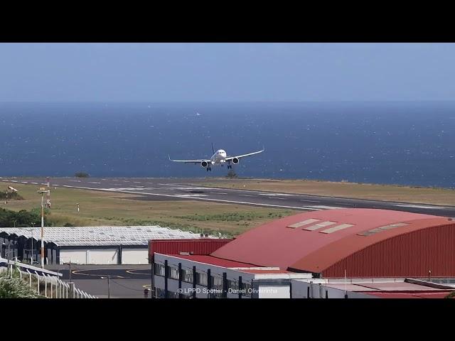 CROSSWIND LANDING Azores Airlines Airbus A321neo LR at Ponta Delgada Airport