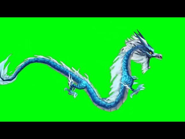 Animation Dragon Green Screen - CG Effect Blue Dragon Green Screen Animal Cartoon No Copyright