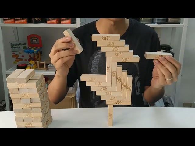 How to Play Building Blocks-Wooden Balance / How To Play Jenga || stack high || The games unboxing