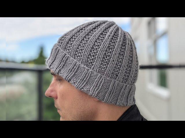 Ribbed Knit Hat for Men