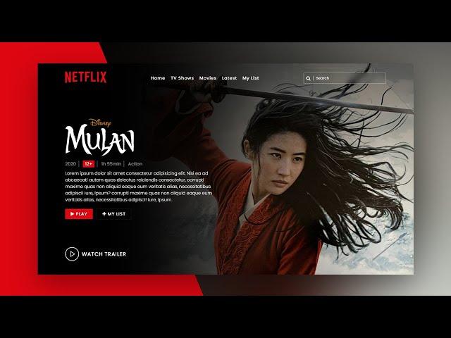 Netflix Landing Page Website | Responsive Website Design using Html CSS & Javascript