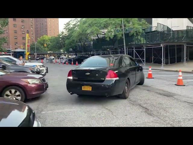 NYPD IMPALA SHOWING SUPPORT BY TURNING ON THE LIGHTS AND DOING THE YELP SIREN