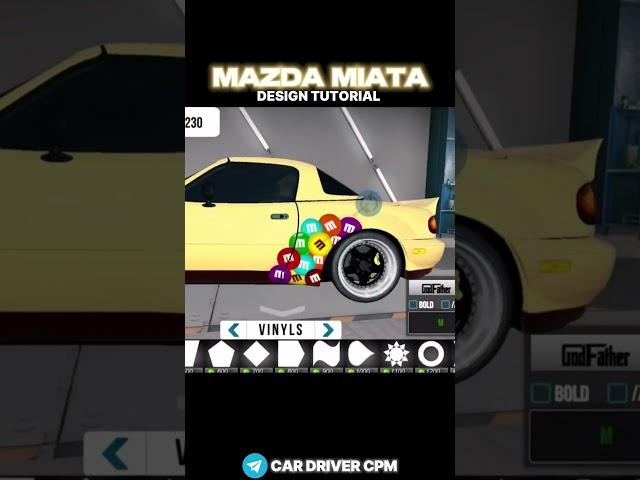 NEW M&M’s DESIGN FOR MAZDA MIATA IN CAR PARKING MULTIPLAYER NEW UPDATE #shorts #design #livery