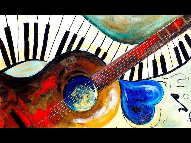 Easy painting Beginners on Canvas Music Abstract Home Painting Party | TheArtSherpa