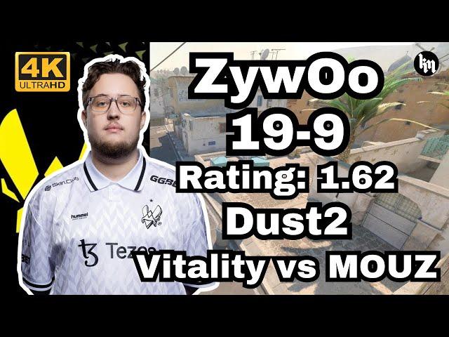 ZywOo (19-9) Vitality vs MOUZ (Dust2) | BLAST Premier World Final 2024 #cs2 #pov