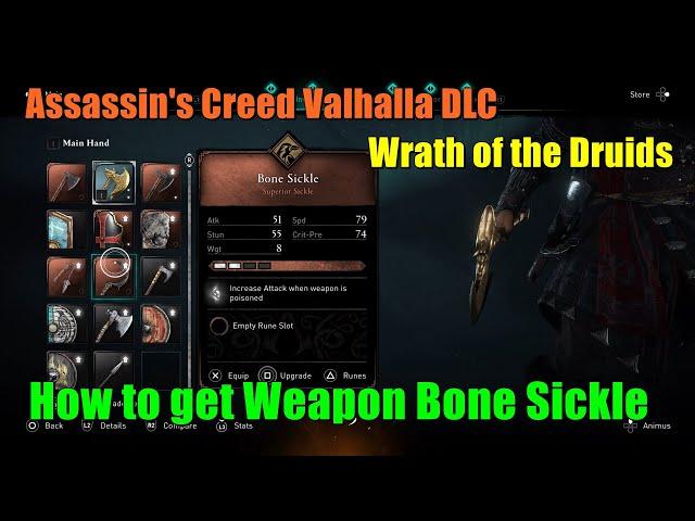 How to get Bone Sickle  Weapon in DLC Wrath of the Druids Assassin's Creed Valhalla