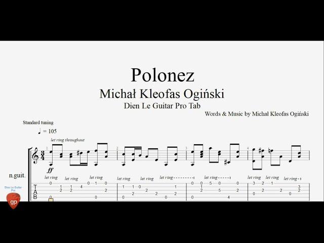 Michał Kleofas Ogiński - Polonez - Guitar Tabs