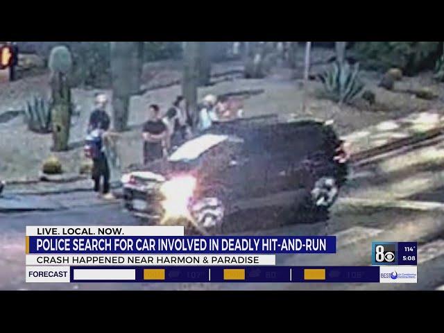 Police search for vehicle in deadly hit-and-run crash in central Las Vegas valley