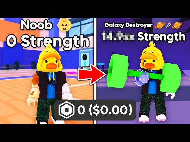 I Survived 24 Hours as Free To Play in Arm Wrestling Simulator (No Robux Spent)
