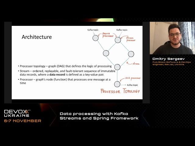 Devoxx Ukraine 2020. Data processing with Kafka Streams and Spring Framework. Dmitry Sergeev