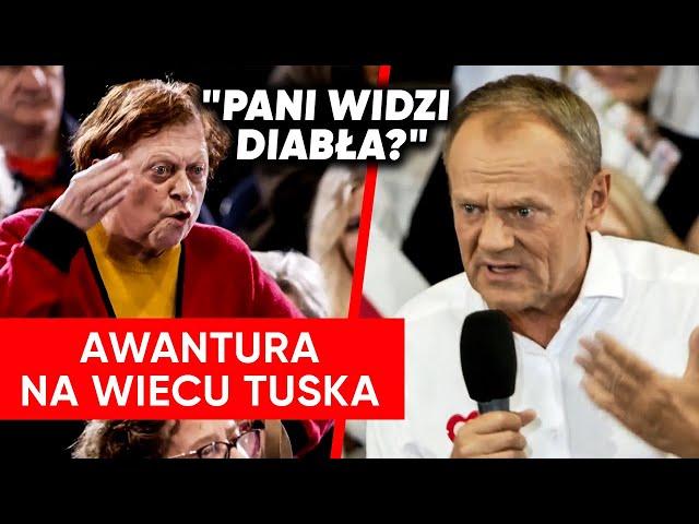 Tusk: Pani jest ofiarą Kaczyńskiego. Wrzawa w Koninie