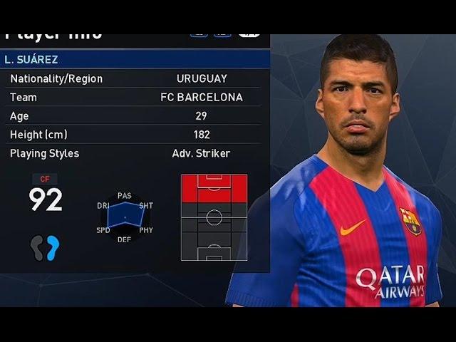 PES 2017 - Barcelona Face & Player Rating [Full HD]