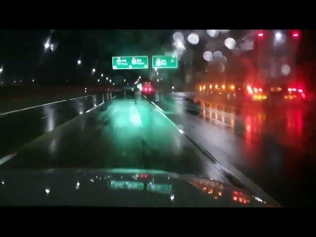 I'll wake you up when I arrive, you can sleep comfortably | rainy highway driving