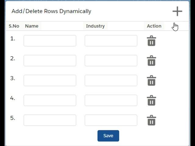 Dynamically Add/Remove Rows | Salesforce Lightning