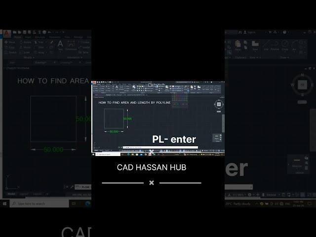 Quick Polyline Area in AutoCAD"  #autocad #love #education #3dmodeling #3d