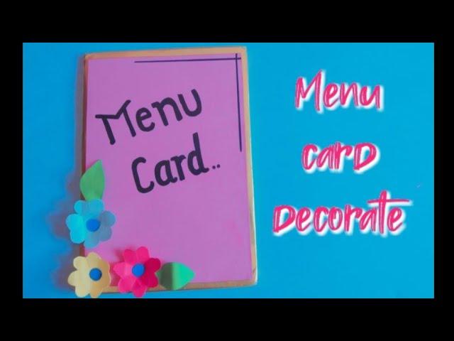 How to decorate menu card ll#decoration ideas ll# Rani art and craft#easycraft #easydecorationideas