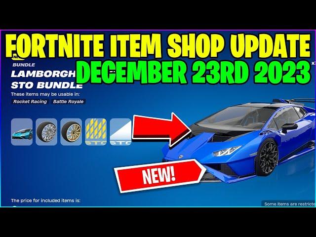 *NEW* LAMBORGHINI HURÁCAN STO BUNDLE! Fortnite Item Shop [December 23rd, 2023] (Fortnite)