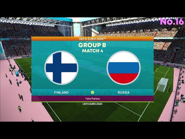 Finland vs Russia | UEFA EURO 2020 | Matchday 2 Group B | PES 2021