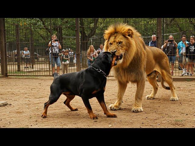 Rottweiler Enters Lion's Cage and Disrespects Him!