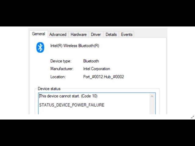 Fix Bluetooth Error This Device Cannot Start (Code 10) STATUS_DEVICE_POWER_FAILURE Windows 10 & 11