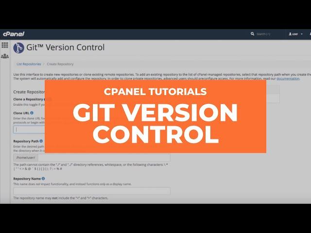 cPanel Tutorials - Git Version Control