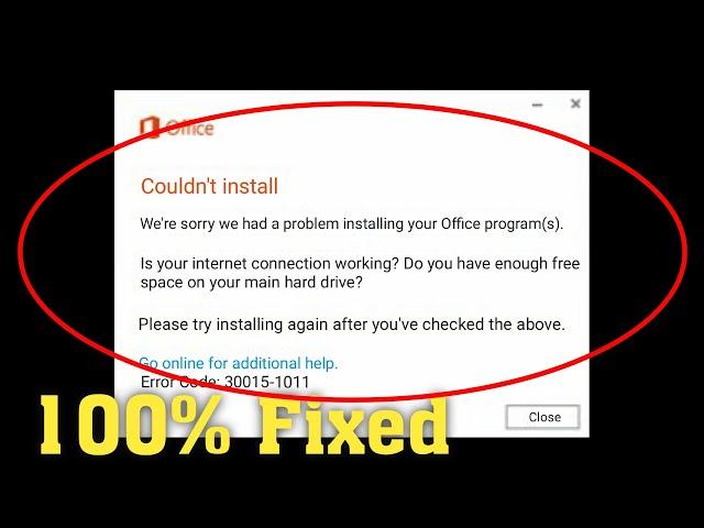 How To Fix Microsoft Office Error Code 30015-1011(2) & 0-1036 (0) - Office 365 Code 30015-1011(2)