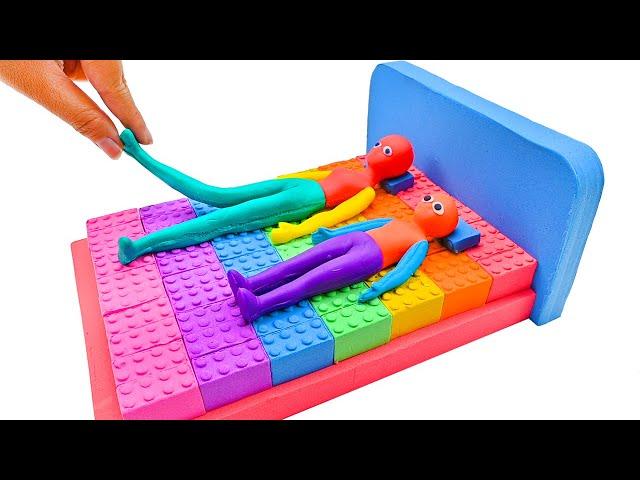 Satisfying Video | How To Make Bed For Two People With Kinetic Sand Cutting ASMR | Zic Zic