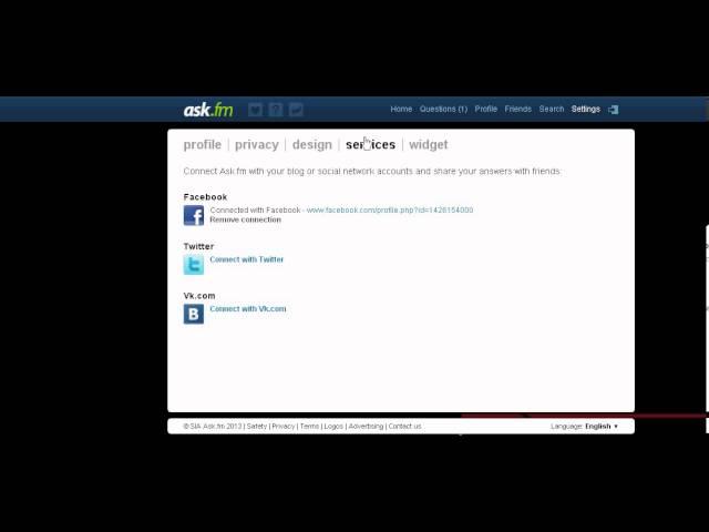 How to disconnect ask.fm from facebook account New