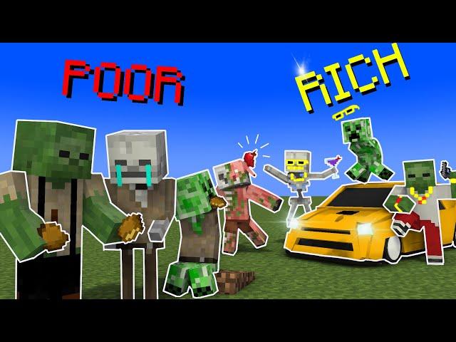 Monster School : Poor VS Rich Touching Story - Minecraft Animation