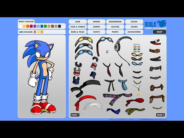 How to make Sonic with Furry Dollmaker (10th Anniversary)