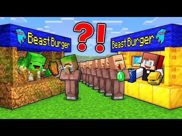 JJ and Mikey: POOR vs RICH BEAST BURGER Battle in Minecraft - Maizen